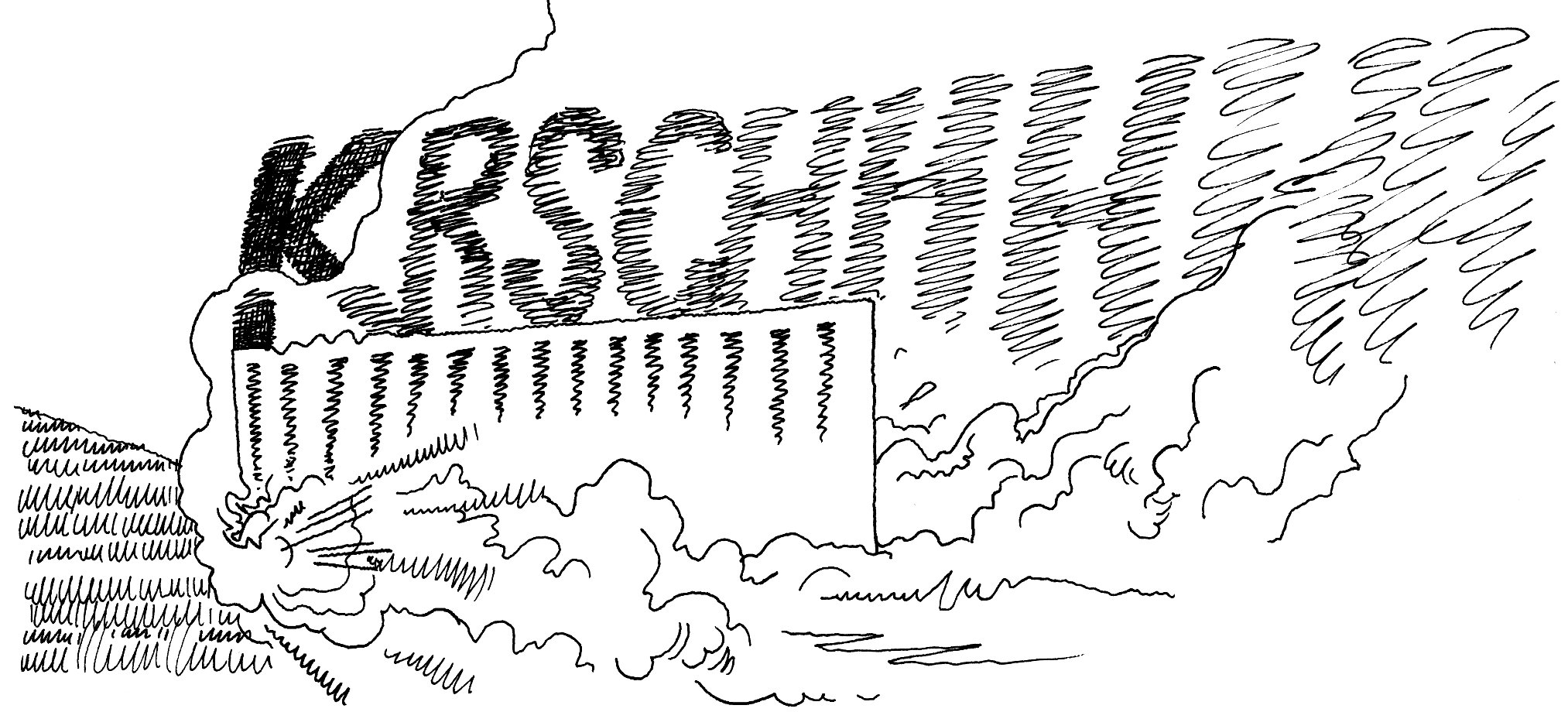 Ein Container rammt in die Küste und ...