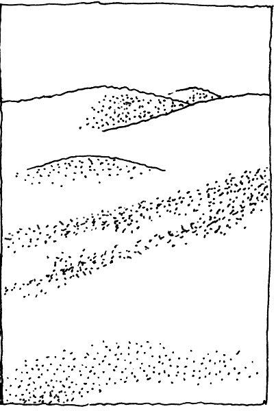 Containerschneise durch den Sand.